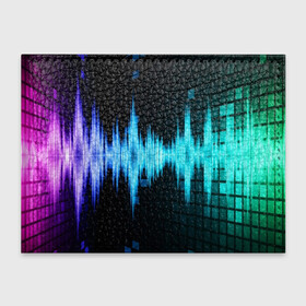 Обложка для студенческого билета с принтом neon music в городе Новоалтайск, натуральная кожа | Размер: 11*8 см; Печать на всей внешней стороне | Тематика изображения на принте: music | абстракция | книга | листы | музыка | музыкальный | ноты | произведение | страница | тетрадь | эквалайзер | электро