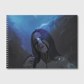 Альбом для рисования с принтом Billie Eilish в городе Новоалтайск, 100% бумага
 | матовая бумага, плотность 200 мг. | Тематика изображения на принте: billie eilish | lovely | music | ocean eyes | pop | билли айлиш | девушка | музыка | океан | поп | эйлиш | элиш