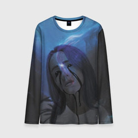 Мужской лонгслив 3D с принтом Billie Eilish в городе Новоалтайск, 100% полиэстер | длинные рукава, круглый вырез горловины, полуприлегающий силуэт | billie eilish | lovely | music | ocean eyes | pop | билли айлиш | девушка | музыка | океан | поп | эйлиш | элиш