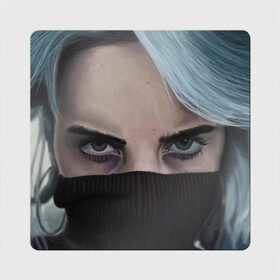 Магнит виниловый Квадрат с принтом Billie`s eyes в городе Новоалтайск, полимерный материал с магнитным слоем | размер 9*9 см, закругленные углы | billie eilish | lovely | music | ocean eyes | pop | билли айлиш | девушка | музыка | океан | поп | эйлиш | элиш