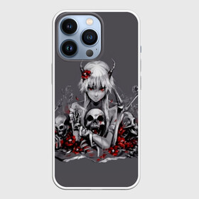 Чехол для iPhone 13 Pro с принтом Girl  Death в городе Новоалтайск,  |  | bones | eyes | flower | girl | horns | ribbon | skeleton | skull | view | взгляд | девочка | лента.глаза | рога | скелет | цветок | череп.кости