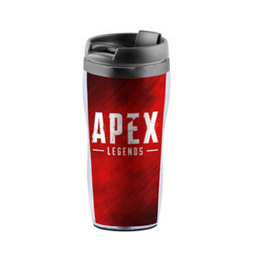 Термокружка-непроливайка с принтом Apex Legends в городе Новоалтайск, внутренняя часть — пищевой пластик, наружная часть — прозрачный пластик, между ними — полиграфическая вставка с рисунком | объем — 350 мл, герметичная крышка | 