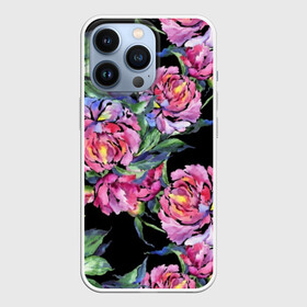 Чехол для iPhone 13 Pro с принтом Розовые пионы в городе Новоалтайск,  |  | Тематика изображения на принте: art | buds | flowers | leaves | painting | peonies | petals | pink | stems | summer | watercolor | акварель | бутоны | живопись | искусство | лепестки | лето | листья | пионы | розовые | цветы