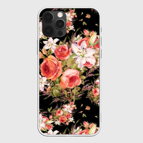 Чехол для iPhone 12 Pro Max с принтом Лилии и розы в городе Новоалтайск, Силикон |  | Тематика изображения на принте: art | bouquet | field | flowers | leaves | lilies | painting | pattern | petals | roses | stems | watercolor | акварель | букет | живопись | искусство | лепестки | лилии | листья | полевые | розы | узор | цветы