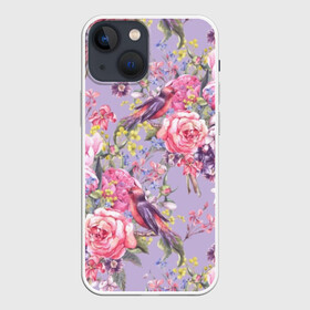 Чехол для iPhone 13 mini с принтом Лилии и розы в городе Новоалтайск,  |  | Тематика изображения на принте: art | background | birds | bouquet | hyacinths | leaves | lilac | mimosa | painting | pattern | peonies | petals | roses | stems | watercolor | wildflowers | акварель | букет | гиацинты | живопись | искусство | лепестки | листья | мимоза | пионы | полевые