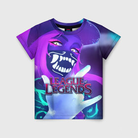 Детская футболка 3D с принтом League of Legends в городе Новоалтайск, 100% гипоаллергенный полиэфир | прямой крой, круглый вырез горловины, длина до линии бедер, чуть спущенное плечо, ткань немного тянется | kda | lol | rise | rus | skins | варвик | варус | воин | легенд | лига | лол | маг | стрелок | танк | чемпион