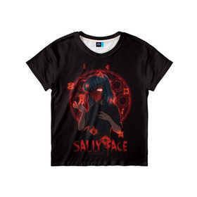 Детская футболка 3D с принтом Sally Face в городе Новоалтайск, 100% гипоаллергенный полиэфир | прямой крой, круглый вырез горловины, длина до линии бедер, чуть спущенное плечо, ткань немного тянется | sally face | игра | компьютерная игра | лицо | маска | протез | сали фейс | салли фейс | школа | шрамы