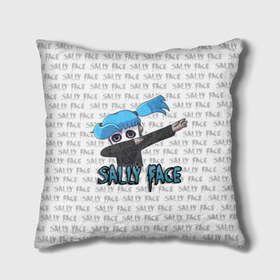 Подушка 3D с принтом Sally Face в городе Новоалтайск, наволочка – 100% полиэстер, наполнитель – холлофайбер (легкий наполнитель, не вызывает аллергию). | состоит из подушки и наволочки. Наволочка на молнии, легко снимается для стирки | sally face | игра | компьютерная игра | лицо | маска | протез | сали фейс | салли фейс | школа | шрамы
