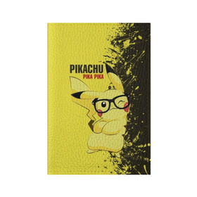 Обложка для паспорта матовая кожа с принтом Pikachu Pika Pika в городе Новоалтайск, натуральная матовая кожа | размер 19,3 х 13,7 см; прозрачные пластиковые крепления | pika | pikachu | аниме | детская | детям | игры | молния | мышка | мышь | пика | пикачу | покемон | покемоны