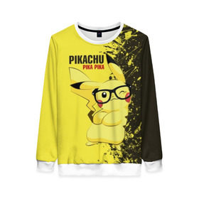 Женский свитшот 3D с принтом Pikachu Pika Pika в городе Новоалтайск, 100% полиэстер с мягким внутренним слоем | круглый вырез горловины, мягкая резинка на манжетах и поясе, свободная посадка по фигуре | pika | pikachu | аниме | детская | детям | игры | молния | мышка | мышь | пика | пикачу | покемон | покемоны