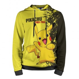Мужская толстовка 3D с принтом Pikachu Pika Pika в городе Новоалтайск, 100% полиэстер | двухслойный капюшон со шнурком для регулировки, мягкие манжеты на рукавах и по низу толстовки, спереди карман-кенгуру с мягким внутренним слоем. | pika | pikachu | аниме | детская | детям | игры | молния | мышка | мышь | пика | пикачу | покемон | покемоны