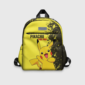 Детский рюкзак 3D с принтом Pikachu Pika Pika в городе Новоалтайск, 100% полиэстер | лямки с регулируемой длиной, сверху петелька, чтобы рюкзак можно было повесить на вешалку. Основное отделение закрывается на молнию, как и внешний карман. Внутри дополнительный карман. По бокам два дополнительных кармашка | Тематика изображения на принте: pika | pikachu | аниме | детская | детям | игры | молния | мышка | мышь | пика | пикачу | покемон | покемоны