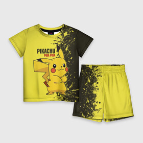 Детский костюм с шортами 3D с принтом Pikachu Pika Pika в городе Новоалтайск,  |  | Тематика изображения на принте: pika | pikachu | аниме | детская | детям | игры | молния | мышка | мышь | пика | пикачу | покемон | покемоны