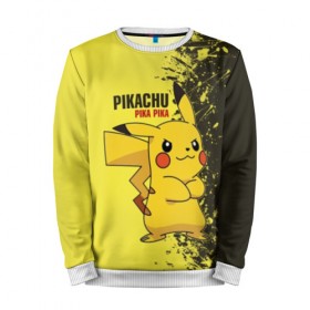 Мужской свитшот 3D с принтом Pikachu Pika Pika в городе Новоалтайск, 100% полиэстер с мягким внутренним слоем | круглый вырез горловины, мягкая резинка на манжетах и поясе, свободная посадка по фигуре | pika | pikachu | аниме | детская | детям | игры | молния | мышка | мышь | пика | пикачу | покемон | покемоны