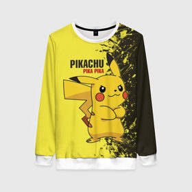 Женский свитшот 3D с принтом Pikachu Pika Pika в городе Новоалтайск, 100% полиэстер с мягким внутренним слоем | круглый вырез горловины, мягкая резинка на манжетах и поясе, свободная посадка по фигуре | pika | pikachu | аниме | детская | детям | игры | молния | мышка | мышь | пика | пикачу | покемон | покемоны