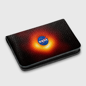 Картхолдер с принтом с принтом Черная дыра NASA в городе Новоалтайск, натуральная матовая кожа | размер 7,3 х 10 см; кардхолдер имеет 4 кармана для карт; | nasa | астрономия | горизонт событий | космос | наса | черная дыра