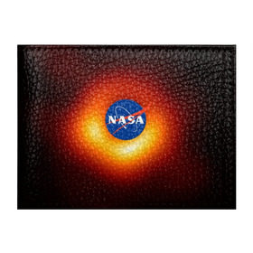 Обложка для студенческого билета с принтом Черная дыра NASA в городе Новоалтайск, натуральная кожа | Размер: 11*8 см; Печать на всей внешней стороне | nasa | астрономия | горизонт событий | космос | наса | черная дыра