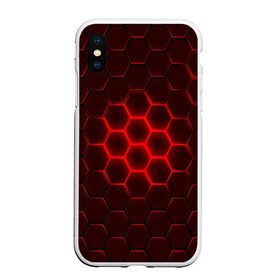Чехол для iPhone XS Max матовый с принтом БРОНЯ ИЗ СТАЛИ в городе Новоалтайск, Силикон | Область печати: задняя сторона чехла, без боковых панелей | Тематика изображения на принте: abstraction | geometry | hexagon | techno | абстракция | броня | геометрия | краски | неон | неоновый | сетка | соты | стальная броня | текстура | шестигранники