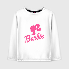 Детский лонгслив хлопок с принтом Barbie в городе Новоалтайск, 100% хлопок | круглый вырез горловины, полуприлегающий силуэт, длина до линии бедер | barbara | barbie | beauty | doll | girl | idol | perfect | pink | pop | toy | usa | woman | барбара | барби | девушка | игрушка | кукла | поп идол | розовый | силуэт | сша