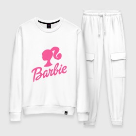 Женский костюм хлопок с принтом Barbie в городе Новоалтайск, 100% хлопок | на свитшоте круглая горловина, мягкая резинка по низу. Брюки заужены к низу, на них два вида карманов: два 