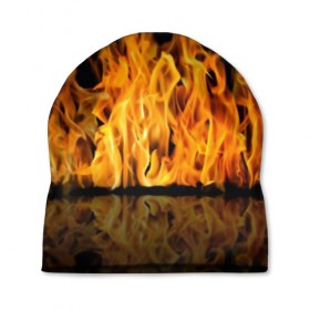 Шапка 3D с принтом ОГОНЬ в городе Новоалтайск, 100% полиэстер | универсальный размер, печать по всей поверхности изделия | 