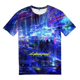 Мужская футболка 3D с принтом Cyberpunk 2077 в городе Новоалтайск, 100% полиэфир | прямой крой, круглый вырез горловины, длина до линии бедер | Тематика изображения на принте: 2077 | cd projekt red | cyberpunk | cyberpunk 2077 | game | арт | будущее | видеоигра | игра | киберпанк 2077 | киборг | киборги