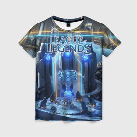 Женская футболка 3D с принтом League of Legends в городе Новоалтайск, 100% полиэфир ( синтетическое хлопкоподобное полотно) | прямой крой, круглый вырез горловины, длина до линии бедер | kda | lol | rise | rus | skins | варвик | варус | воин | легенд | лига | лол | маг | стрелок | танк | чемпион
