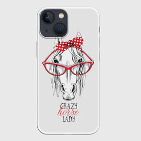 Чехол для iPhone 13 mini с принтом Crazy horse lady в городе Новоалтайск,  |  | animal | blonde | bow | crazy | cute | head | horse | lady | look | polka | portrait | red | white | бант | белая | белый | блондинка | взгляд | голова | горошек | животное | красный | леди | лошадь | милый | очки | портрет | сумасшедшая