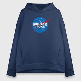 Женское худи Oversize хлопок с принтом STRANGER THINGS NASA в городе Новоалтайск, френч-терри — 70% хлопок, 30% полиэстер. Мягкий теплый начес внутри —100% хлопок | боковые карманы, эластичные манжеты и нижняя кромка, капюшон на магнитной кнопке | 011 | eleven | friends don t lie | nasa | netflix | season 3 | stranger things | демогоргон | наса | нетфликс | одиннадцатая | очень странные дела | сезон 3 | сериалы