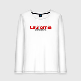 Женский лонгслив хлопок с принтом USA - California в городе Новоалтайск, 100% хлопок |  | america | california | california city | california republic | usa | америка | калифорния | соединенные штаты | сша | штат