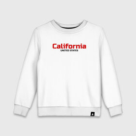Детский свитшот хлопок с принтом USA - California в городе Новоалтайск, 100% хлопок | круглый вырез горловины, эластичные манжеты, пояс и воротник | america | california | california city | california republic | usa | америка | калифорния | соединенные штаты | сша | штат