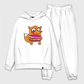 Мужской костюм хлопок OVERSIZE с принтом Голодная лиса в городе Новоалтайск,  |  | fox | foxed | арт | лис | лиса | лисенок | лисичка | пушистик | рыжая | рыжмй хвост
