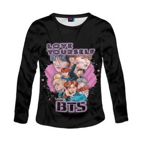 Женский лонгслив 3D с принтом Bts Army Art в городе Новоалтайск, 100% полиэстер | длинные рукава, круглый вырез горловины, полуприлегающий силуэт | bangtan | boy | j hope | jimin | jin | jungkook | korea | luv | rm | suga | v | with | бтс | кей | поп