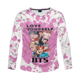 Женский лонгслив 3D с принтом Bts Army Art в городе Новоалтайск, 100% полиэстер | длинные рукава, круглый вырез горловины, полуприлегающий силуэт | bangtan | boy | j hope | jimin | jin | jungkook | korea | luv | rm | suga | v | with | бтс | кей | поп