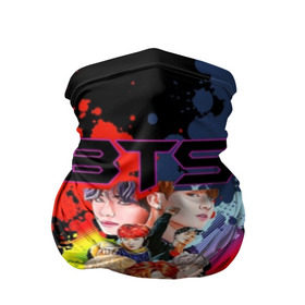 Бандана-труба 3D с принтом BTS Pop art в городе Новоалтайск, 100% полиэстер, ткань с особыми свойствами — Activecool | плотность 150‒180 г/м2; хорошо тянется, но сохраняет форму | bangtan | boy | j hope | jimin | jin | jungkook | korea | luv | rm | suga | v | with | бтс | кей | поп