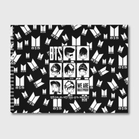 Альбом для рисования с принтом BTS WE ARE BULLETPROOF в городе Новоалтайск, 100% бумага
 | матовая бумага, плотность 200 мг. | Тематика изображения на принте: bangtan | boy | j hope | jimin | jin | jungkook | korea | luv | rm | suga | v | with | бтс | кей | поп