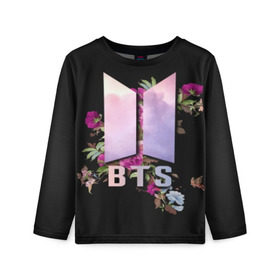Детский лонгслив 3D с принтом BTS K-POP ARMY в городе Новоалтайск, 100% полиэстер | длинные рукава, круглый вырез горловины, полуприлегающий силуэт
 | bangtan | boy | j hope | jimin | jin | jungkook | korea | luv | rm | suga | v | with | бтс | кей | поп