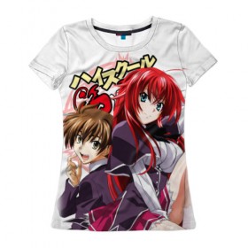 Женская футболка 3D с принтом High School DxD в городе Новоалтайск, 100% полиэфир ( синтетическое хлопкоподобное полотно) | прямой крой, круглый вырез горловины, длина до линии бедер | high school dxd | highschool dxd | аниме | демоны старшей школы | манга | ранобэ | старшая школа dxd | старшая школа демоны против падших | хай сукуру dxd