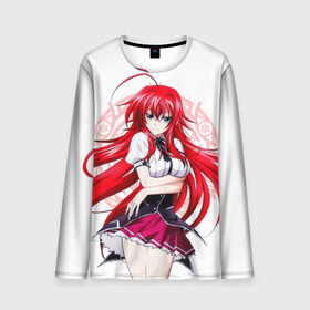 Мужской лонгслив 3D с принтом High School DxD, Риас в городе Новоалтайск, 100% полиэстер | длинные рукава, круглый вырез горловины, полуприлегающий силуэт | high school dxd | highschool dxd | rias gremory | аниме | демоны старшей школы | манга | ранобэ | риас | риас гремори | старшая школа dxd | старшая школа демоны против падших | хай сукуру dxd