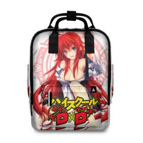 Женский рюкзак 3D с принтом High School DxD, Риас в городе Новоалтайск, 100% полиэстер | лямки с регулируемой длиной, сверху ручки, чтобы рюкзак нести как сумку. Основное отделение закрывается на молнию, как и внешний карман. Внутри два дополнительных кармана, один из которых закрывается на молнию. По бокам два дополнительных кармашка, куда поместится маленькая бутылочка
 | high school dxd | highschool dxd | rias gremory | аниме | демоны старшей школы | манга | ранобэ | риас | риас гремори | старшая школа dxd | старшая школа демоны против падших | хай сукуру dxd