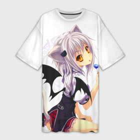 Платье-футболка 3D с принтом High School DxD, Конэко в городе Новоалтайск,  |  | high school dxd | highschool dxd | koneko toujou | аниме | демоны старшей школы | конэко | конэко тодзё | манга | ранобэ | старшая школа dxd | старшая школа демоны против падших