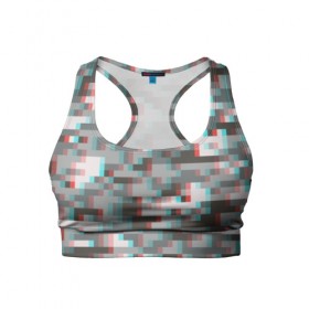 Женский спортивный топ 3D с принтом Пиксели кубики в городе Новоалтайск, 82% полиэстер, 18% спандекс Ткань безопасна для здоровья, позволяет коже дышать, не мнется и не растягивается |  | камуфляж | пиксели | текстуры