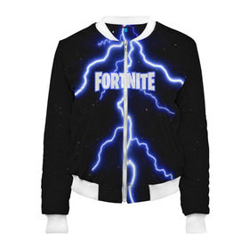 Женский бомбер 3D с принтом Fortnite в городе Новоалтайск, 100% полиэстер | застегивается на молнию, по бокам два кармана без застежек, мягкие манжеты, по низу бомбера и на воротнике — эластичная резинка | battle royale | fortnite | fortnite battle royale | futuresynth | game | outrun | retrowave | synth | synthwave | игры | ретровейв | синтвейв | фортнайт