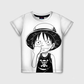 Детская футболка 3D с принтом One Piece в городе Новоалтайск, 100% гипоаллергенный полиэфир | прямой крой, круглый вырез горловины, длина до линии бедер, чуть спущенное плечо, ткань немного тянется | Тематика изображения на принте: monkey d. luffy | one piece | tony tony chopper | аниме | большой куш | ван пис | ванпис | манга | манки д. луффи | пираты | пираты соломенной шляпы | тони тони чоппер