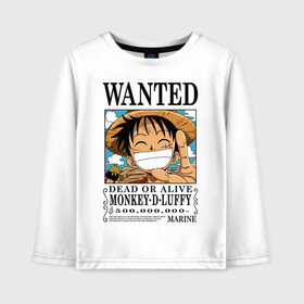 Детский лонгслив хлопок с принтом One Piece в городе Новоалтайск, 100% хлопок | круглый вырез горловины, полуприлегающий силуэт, длина до линии бедер | monkey d. luffy | one piece | tony tony chopper | аниме | большой куш | ван пис | ванпис | манга | манки д. луффи | пираты | пираты соломенной шляпы | тони тони чоппер