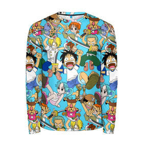 Мужской лонгслив 3D с принтом One Piece в городе Новоалтайск, 100% полиэстер | длинные рукава, круглый вырез горловины, полуприлегающий силуэт | monkey d. luffy | one piece | tony tony chopper | аниме | большой куш | ван пис | ванпис | манга | манки д. луффи | пираты | пираты соломенной шляпы | тони тони чоппер