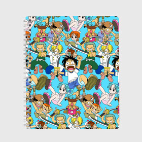 Тетрадь с принтом One Piece в городе Новоалтайск, 100% бумага | 48 листов, плотность листов — 60 г/м2, плотность картонной обложки — 250 г/м2. Листы скреплены сбоку удобной пружинной спиралью. Уголки страниц и обложки скругленные. Цвет линий — светло-серый
 | Тематика изображения на принте: monkey d. luffy | one piece | tony tony chopper | аниме | большой куш | ван пис | ванпис | манга | манки д. луффи | пираты | пираты соломенной шляпы | тони тони чоппер