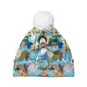 Шапка 3D c помпоном с принтом One Piece в городе Новоалтайск, 100% полиэстер | универсальный размер, печать по всей поверхности изделия | monkey d. luffy | one piece | tony tony chopper | аниме | большой куш | ван пис | ванпис | манга | манки д. луффи | пираты | пираты соломенной шляпы | тони тони чоппер