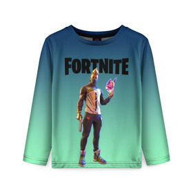 Детский лонгслив 3D с принтом Fortnite в городе Новоалтайск, 100% полиэстер | длинные рукава, круглый вырез горловины, полуприлегающий силуэт
 | 1 | 2019 | 2020 | battle | cs go | fortnite | game | gamer | howl | llama | new | space | битва | воин | вой | война | дракон | игра | королевская | космос | лама | лого | надпись | новинка | оружие | предводитель | роял | симулят