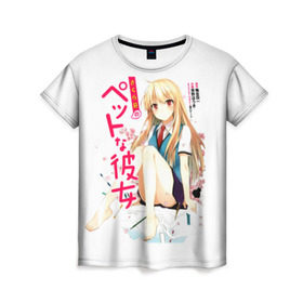 Женская футболка 3D с принтом Кошечка из Сакурасо в городе Новоалтайск, 100% полиэфир ( синтетическое хлопкоподобное полотно) | прямой крой, круглый вырез горловины, длина до линии бедер | Тематика изображения на принте: 